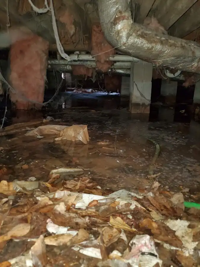 Crawl space flood assessment for Commercial Water Damage Restoration in Saranap